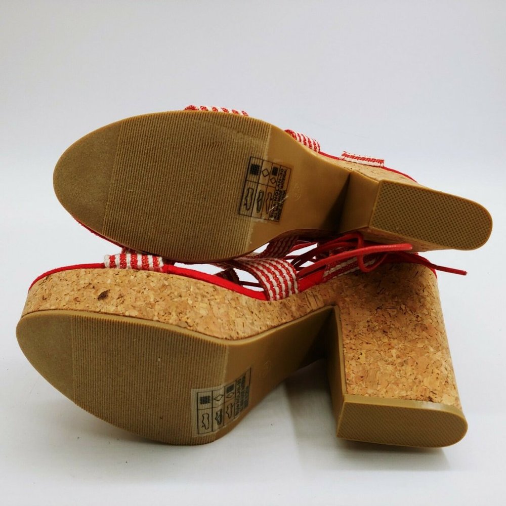 Yoki Nolan 30 Fabric Lace Up High Heel Sandal NEW - Picture 4 of 9